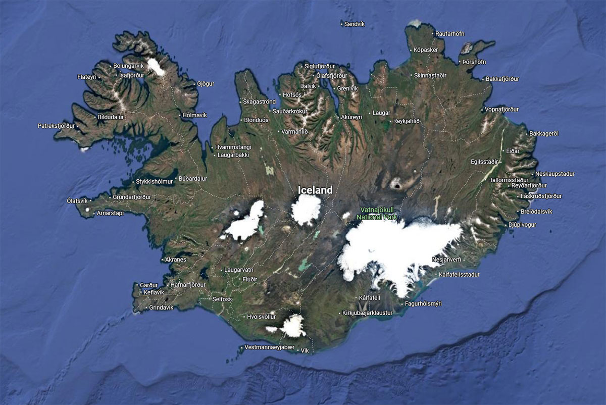 Karte von Island